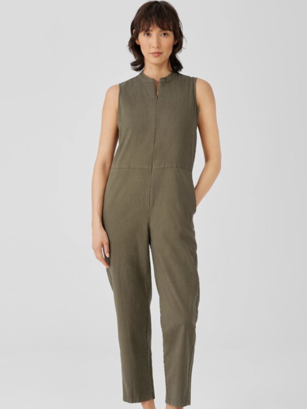 Eileen Fisher Cotton Hemp Stretch Jumpsuit
